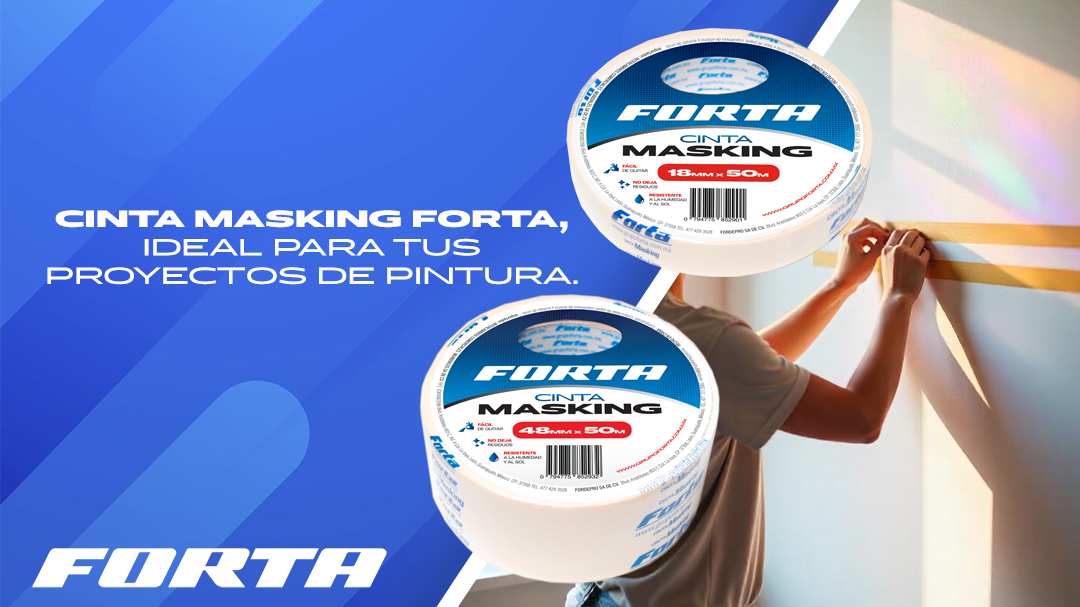 Cinta Masking Forta, ideal para tus proyectos de pintura.